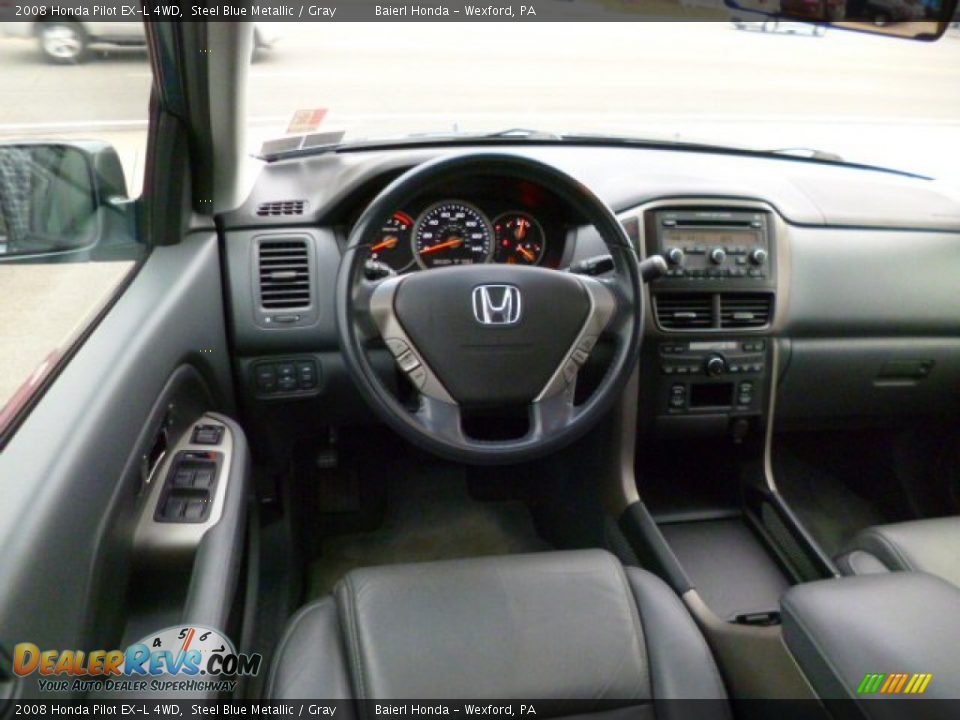2008 Honda Pilot EX-L 4WD Steel Blue Metallic / Gray Photo #15