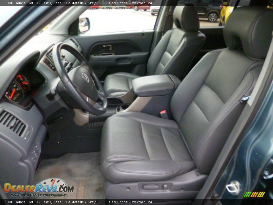 2008 Honda Pilot EX-L 4WD Steel Blue Metallic / Gray Photo #16
