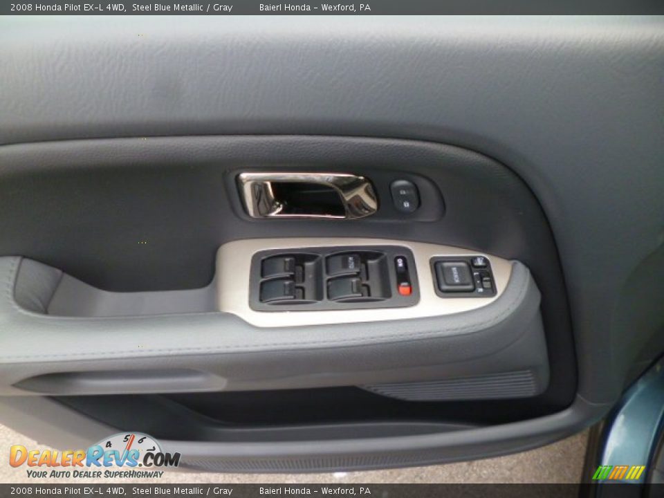 2008 Honda Pilot EX-L 4WD Steel Blue Metallic / Gray Photo #18