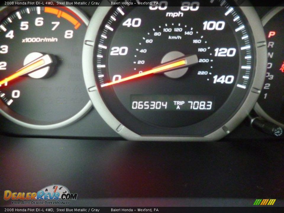 2008 Honda Pilot EX-L 4WD Steel Blue Metallic / Gray Photo #20