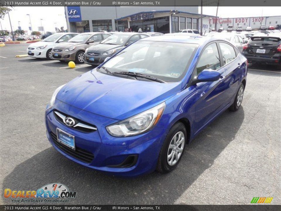 2013 Hyundai Accent GLS 4 Door Marathon Blue / Gray Photo #1