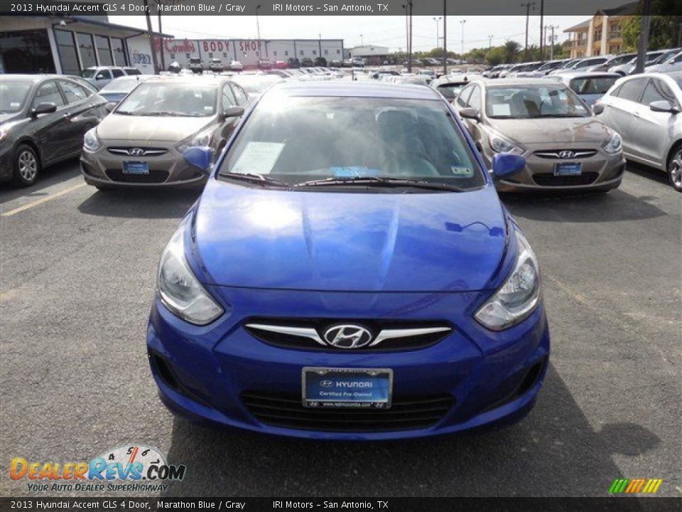 2013 Hyundai Accent GLS 4 Door Marathon Blue / Gray Photo #2