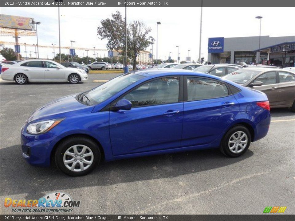 2013 Hyundai Accent GLS 4 Door Marathon Blue / Gray Photo #6