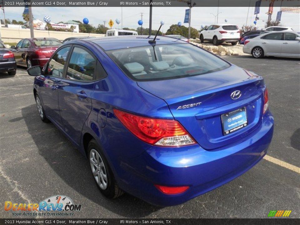 2013 Hyundai Accent GLS 4 Door Marathon Blue / Gray Photo #7