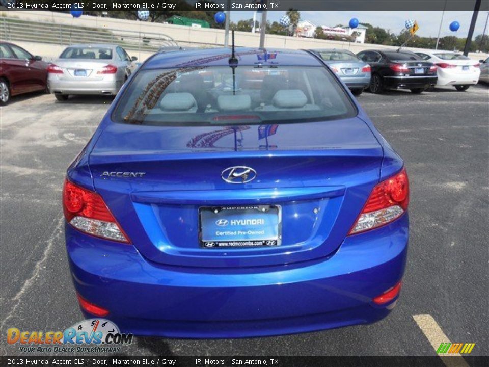 2013 Hyundai Accent GLS 4 Door Marathon Blue / Gray Photo #8