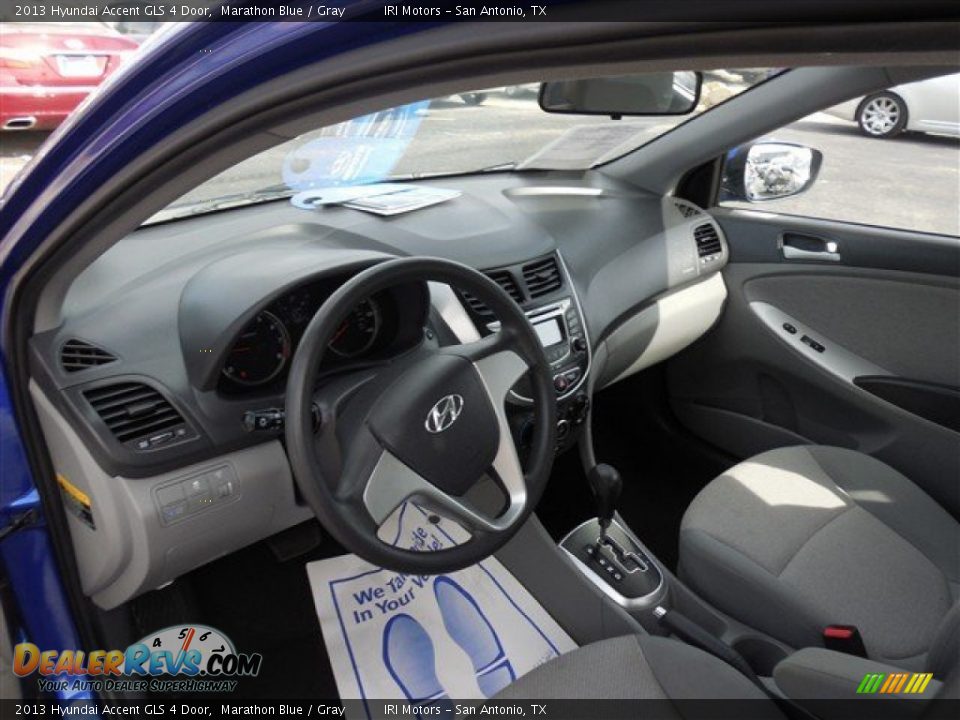2013 Hyundai Accent GLS 4 Door Marathon Blue / Gray Photo #11