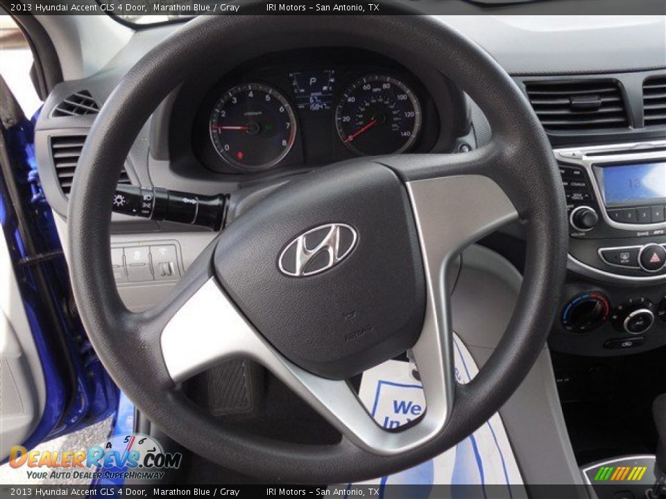 2013 Hyundai Accent GLS 4 Door Marathon Blue / Gray Photo #17