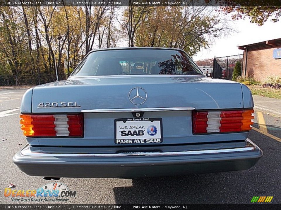 1986 Mercedes-Benz S Class 420 SEL Diamond Blue Metallic / Blue Photo #4
