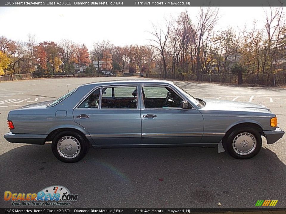 1986 Mercedes-Benz S Class 420 SEL Diamond Blue Metallic / Blue Photo #6