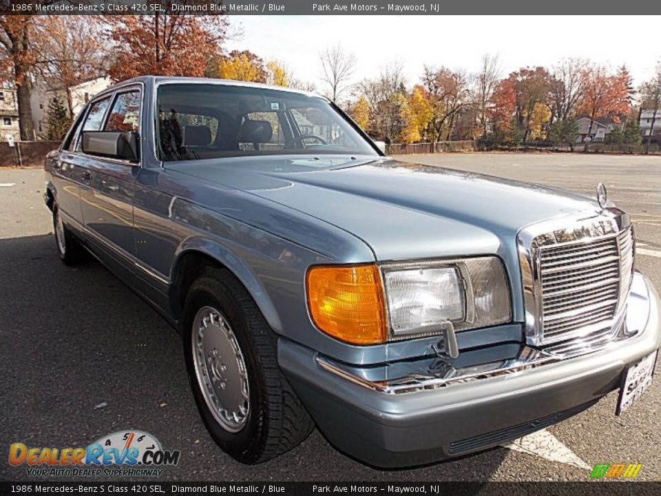 1986 Mercedes-Benz S Class 420 SEL Diamond Blue Metallic / Blue Photo #7