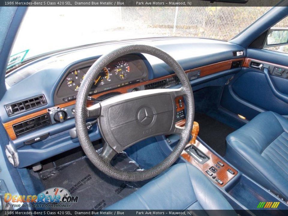 Blue Interior - 1986 Mercedes-Benz S Class 420 SEL Photo #17