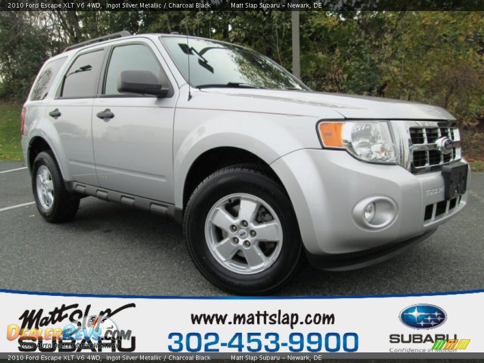 2010 Ford Escape XLT V6 4WD Ingot Silver Metallic / Charcoal Black Photo #1