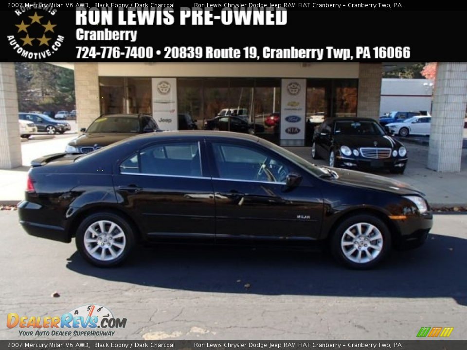 2007 Mercury Milan V6 AWD Black Ebony / Dark Charcoal Photo #1