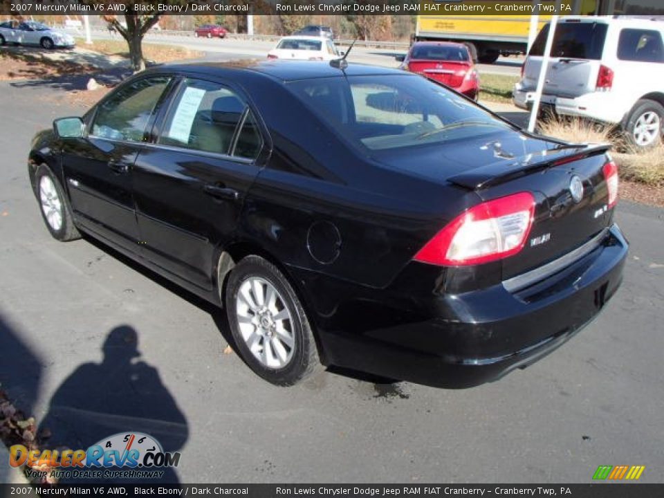 2007 Mercury Milan V6 AWD Black Ebony / Dark Charcoal Photo #6