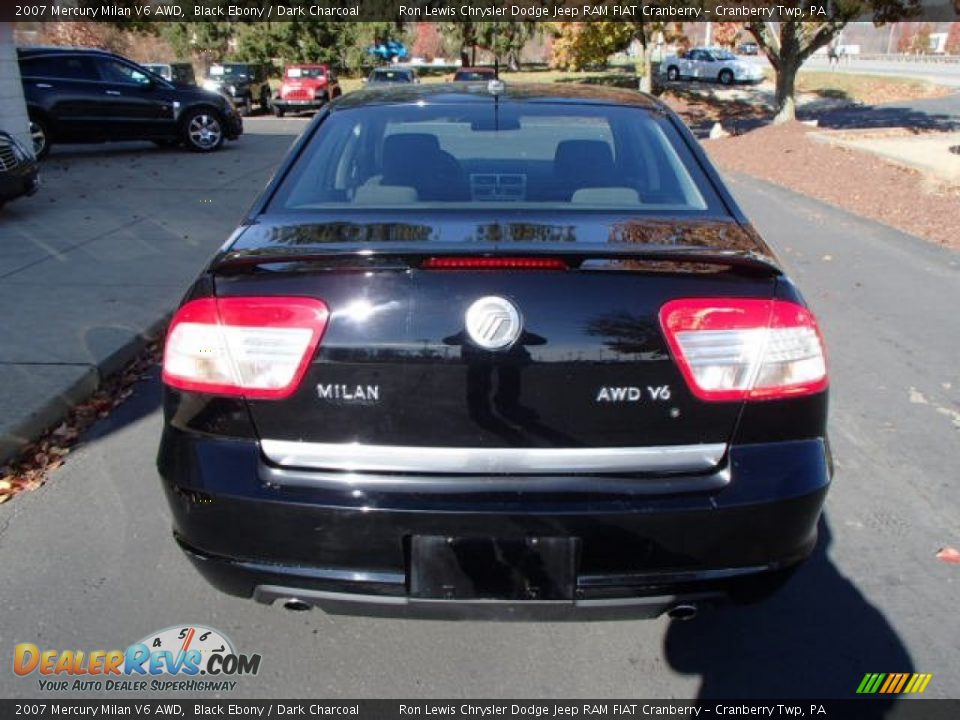 2007 Mercury Milan V6 AWD Black Ebony / Dark Charcoal Photo #7