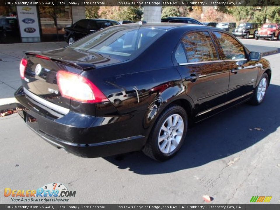 2007 Mercury Milan V6 AWD Black Ebony / Dark Charcoal Photo #8