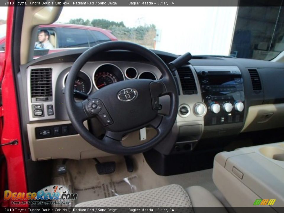 2010 Toyota Tundra Double Cab 4x4 Radiant Red / Sand Beige Photo #15