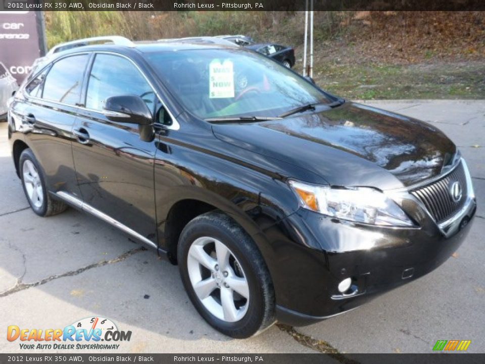 2012 Lexus RX 350 AWD Obsidian Black / Black Photo #3