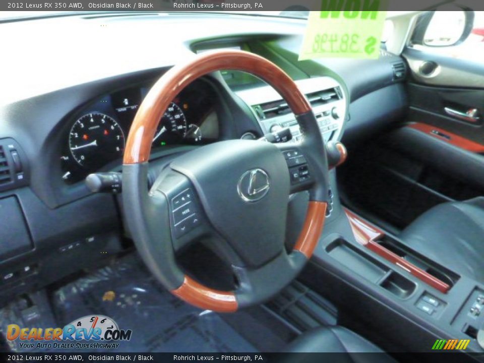 2012 Lexus RX 350 AWD Obsidian Black / Black Photo #6