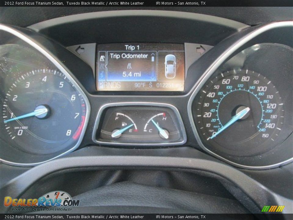 2012 Ford Focus Titanium Sedan Tuxedo Black Metallic / Arctic White Leather Photo #21