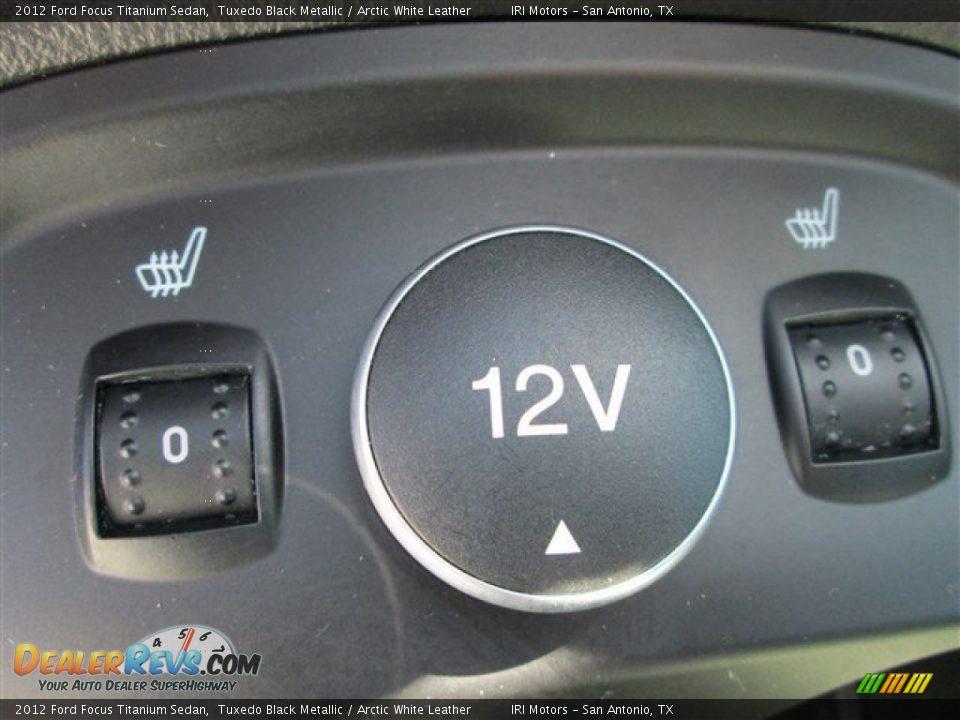 2012 Ford Focus Titanium Sedan Tuxedo Black Metallic / Arctic White Leather Photo #23