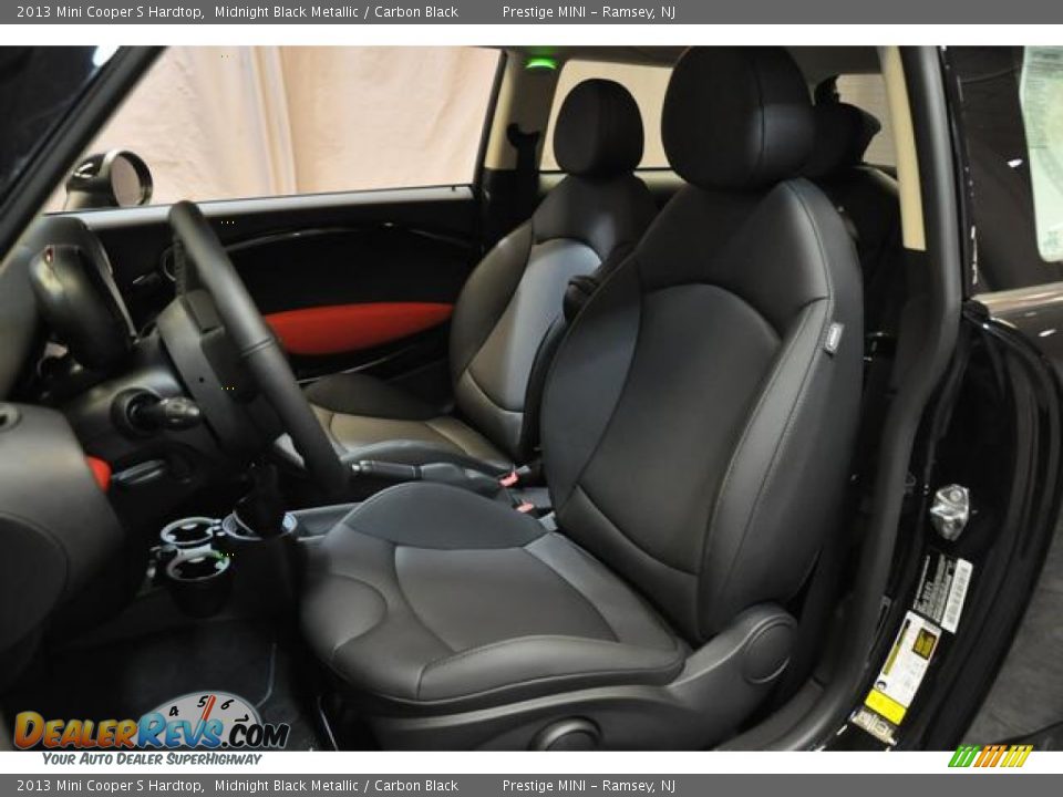 2013 Mini Cooper S Hardtop Midnight Black Metallic / Carbon Black Photo #23