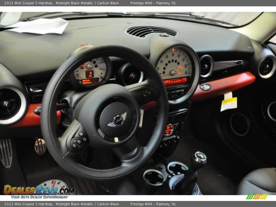 2013 Mini Cooper S Hardtop Midnight Black Metallic / Carbon Black Photo #29