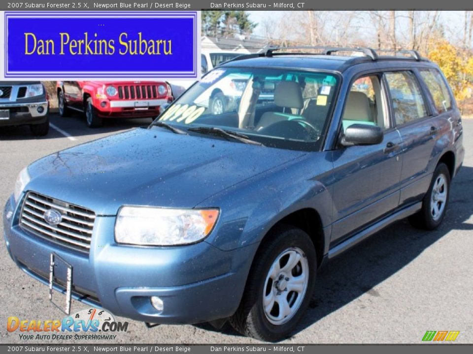 2007 Subaru Forester 2.5 X Newport Blue Pearl / Desert Beige Photo #1