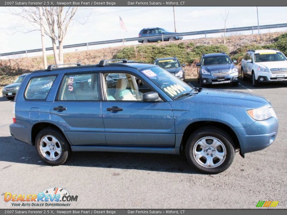 2007 Subaru Forester 2.5 X Newport Blue Pearl / Desert Beige Photo #4