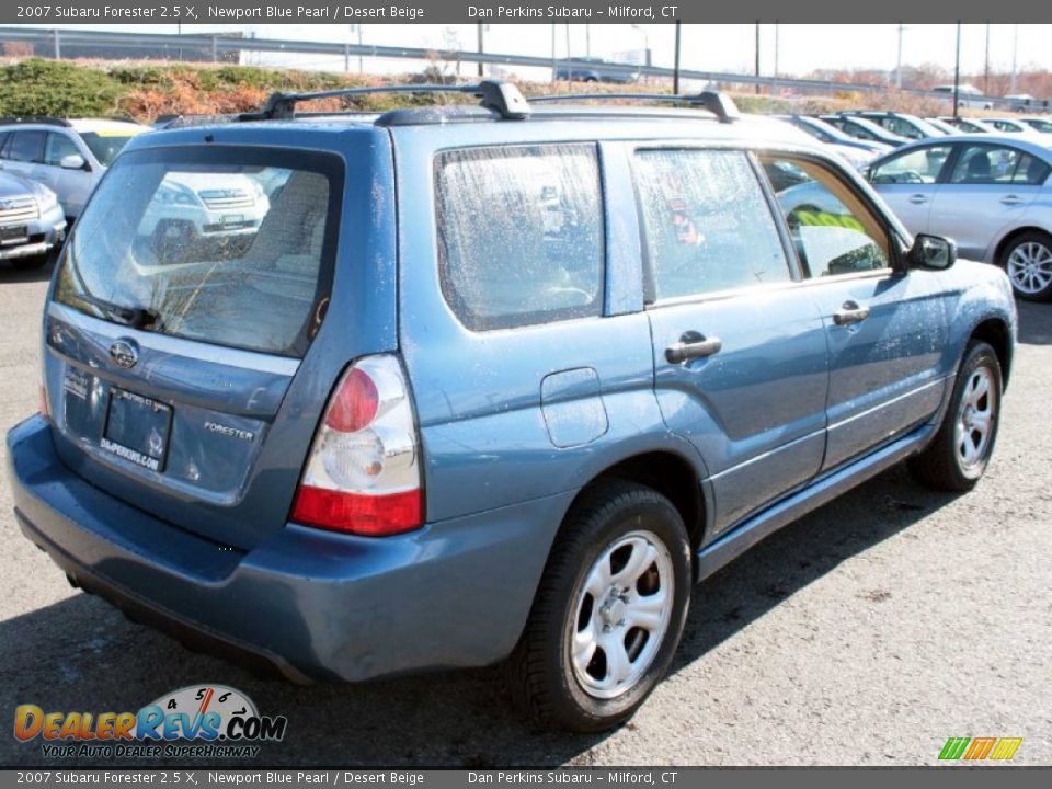 2007 Subaru Forester 2.5 X Newport Blue Pearl / Desert Beige Photo #6