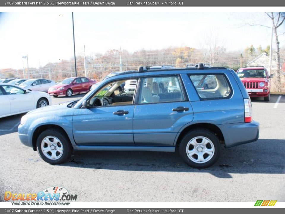 2007 Subaru Forester 2.5 X Newport Blue Pearl / Desert Beige Photo #11