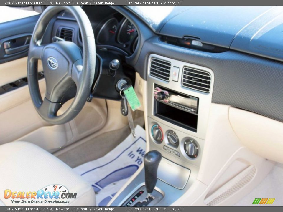 2007 Subaru Forester 2.5 X Newport Blue Pearl / Desert Beige Photo #14