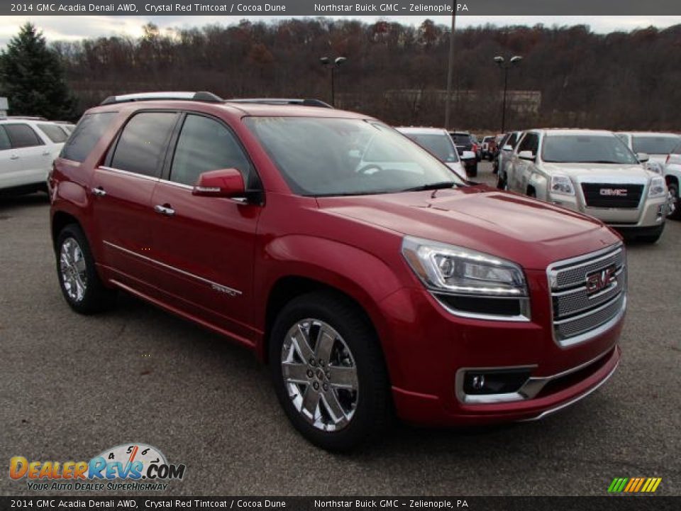 2014 GMC Acadia Denali AWD Crystal Red Tintcoat / Cocoa Dune Photo #3