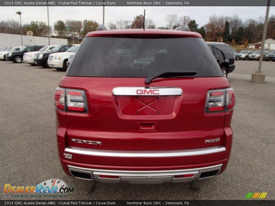 2014 GMC Acadia Denali AWD Crystal Red Tintcoat / Cocoa Dune Photo #6