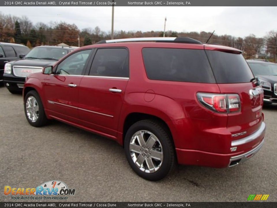 2014 GMC Acadia Denali AWD Crystal Red Tintcoat / Cocoa Dune Photo #7
