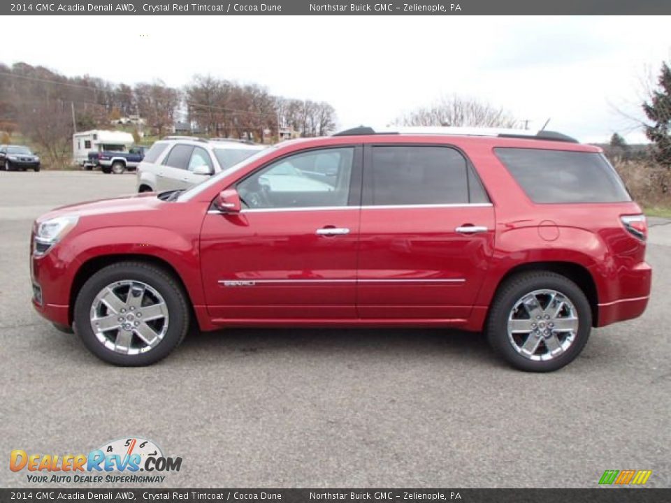 2014 GMC Acadia Denali AWD Crystal Red Tintcoat / Cocoa Dune Photo #8