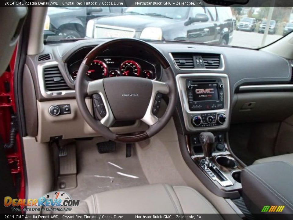 2014 GMC Acadia Denali AWD Crystal Red Tintcoat / Cocoa Dune Photo #12
