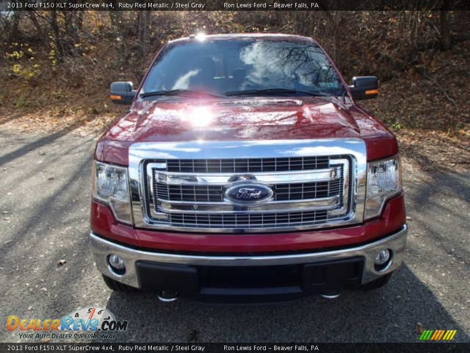 2013 Ford F150 XLT SuperCrew 4x4 Ruby Red Metallic / Steel Gray Photo #3