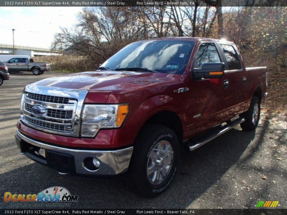 2013 Ford F150 XLT SuperCrew 4x4 Ruby Red Metallic / Steel Gray Photo #4