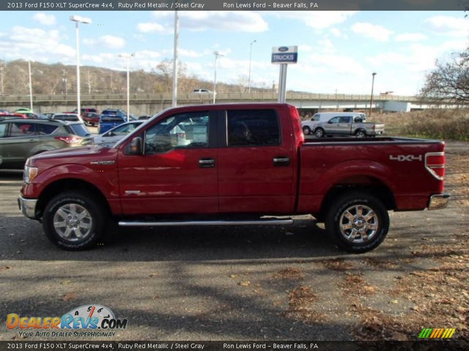 2013 Ford F150 XLT SuperCrew 4x4 Ruby Red Metallic / Steel Gray Photo #5