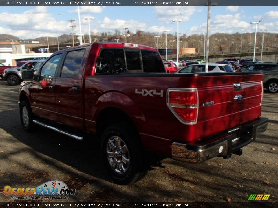 2013 Ford F150 XLT SuperCrew 4x4 Ruby Red Metallic / Steel Gray Photo #6
