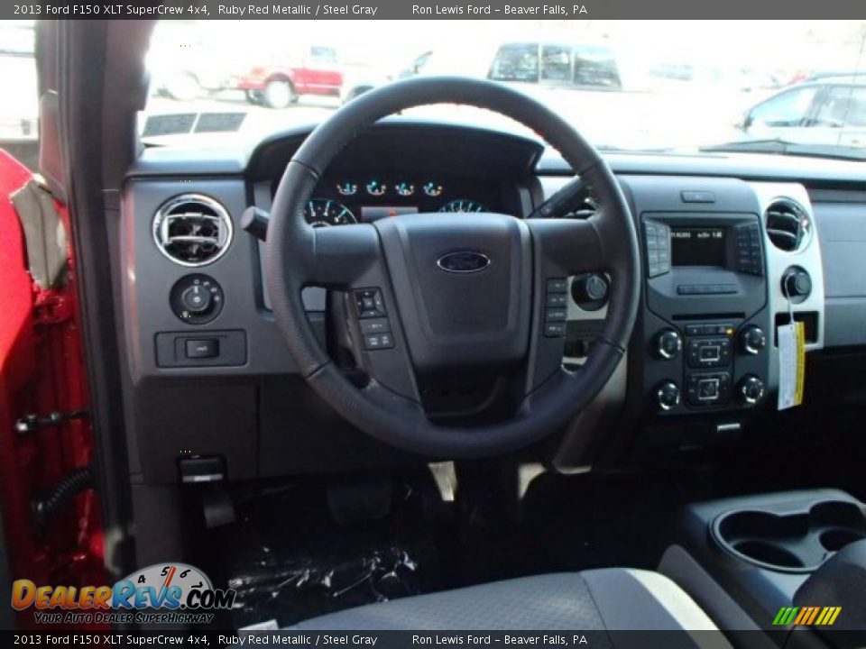 2013 Ford F150 XLT SuperCrew 4x4 Ruby Red Metallic / Steel Gray Photo #12