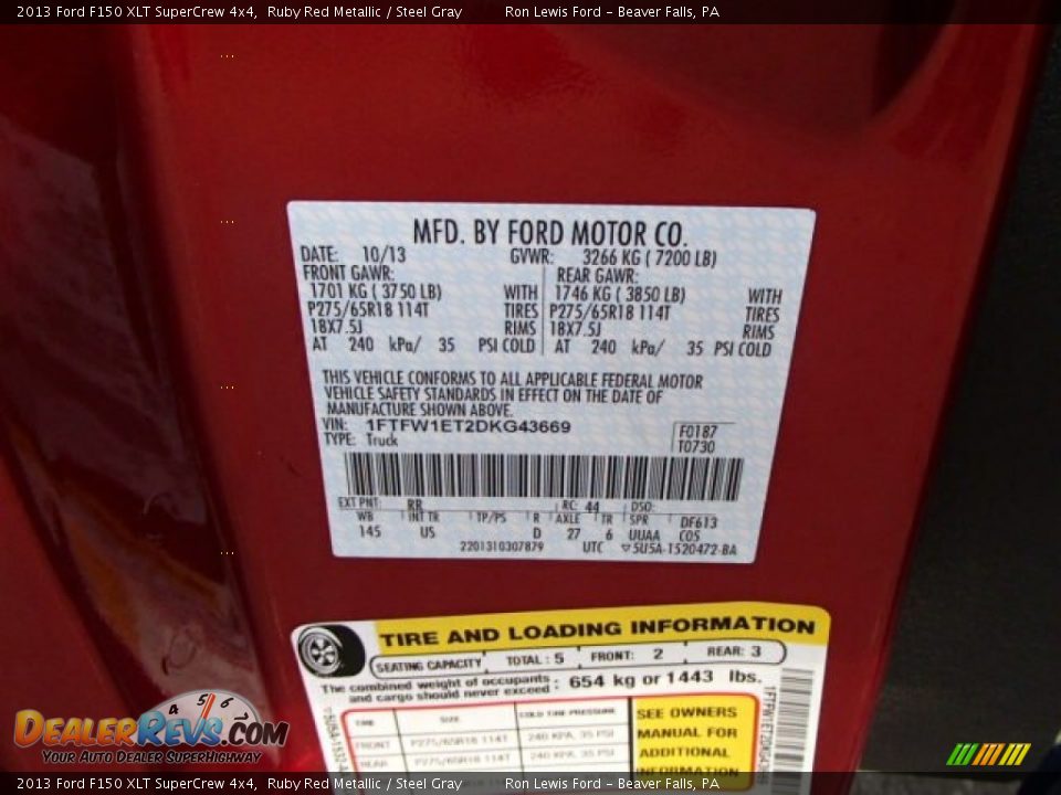2013 Ford F150 XLT SuperCrew 4x4 Ruby Red Metallic / Steel Gray Photo #20