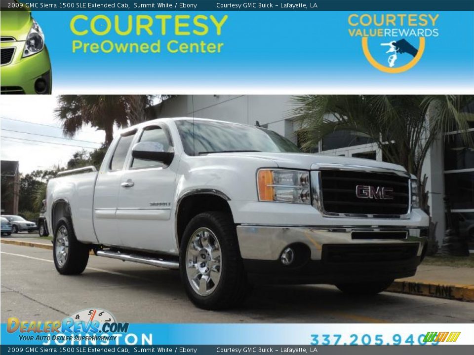 2009 GMC Sierra 1500 SLE Extended Cab Summit White / Ebony Photo #1