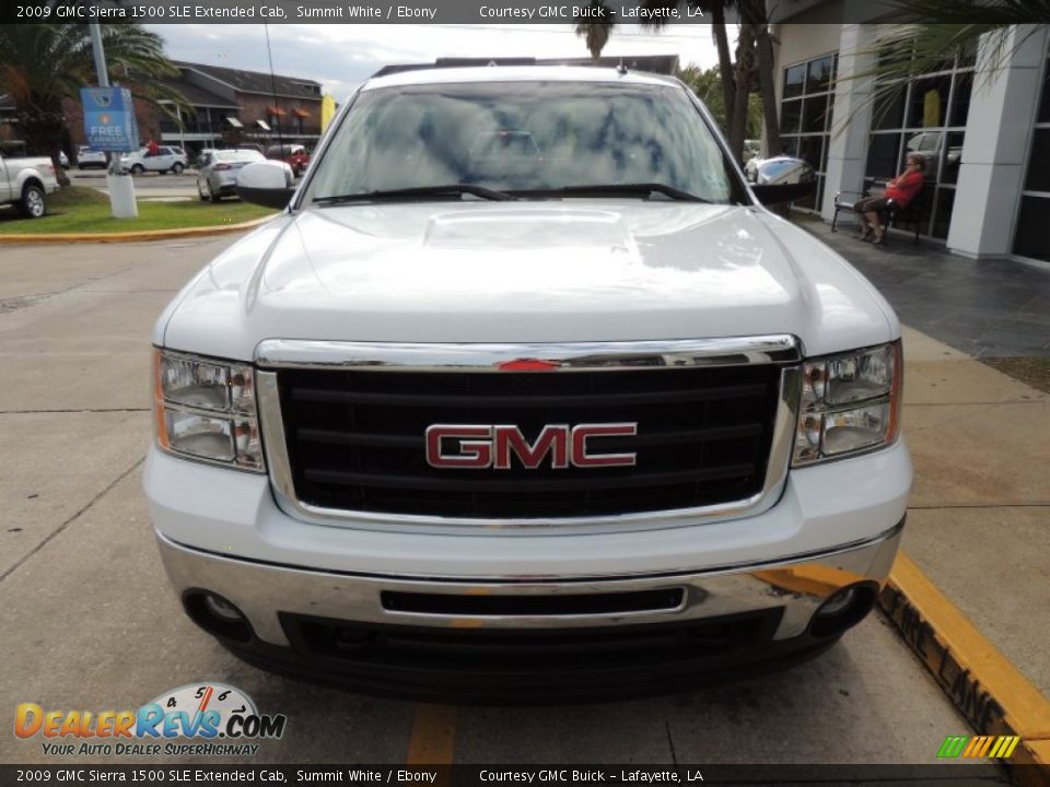 2009 GMC Sierra 1500 SLE Extended Cab Summit White / Ebony Photo #2