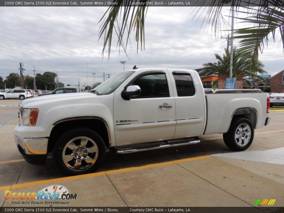 2009 GMC Sierra 1500 SLE Extended Cab Summit White / Ebony Photo #5