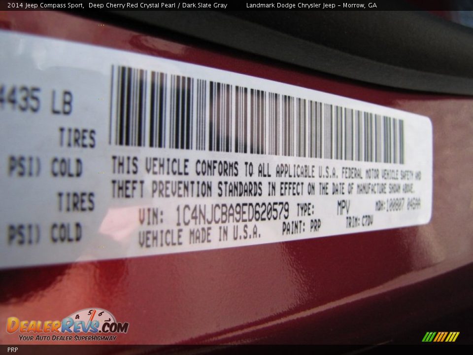Jeep Color Code PRP Deep Cherry Red Crystal Pearl
