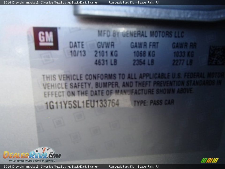 2014 Chevrolet Impala LS Silver Ice Metallic / Jet Black/Dark Titanium Photo #20