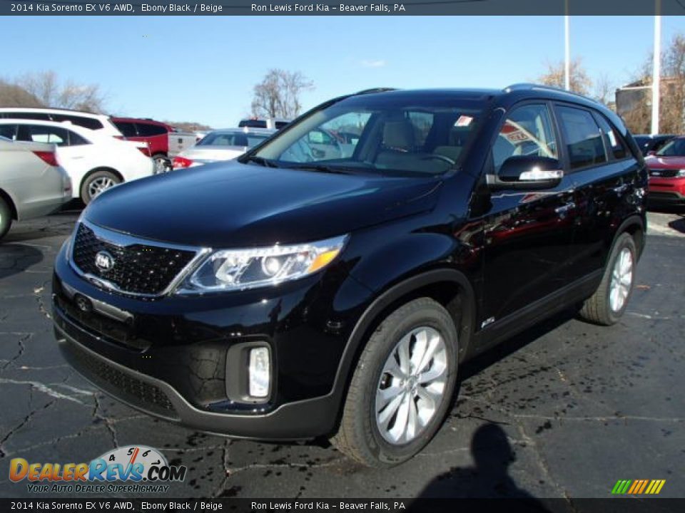 2014 Kia Sorento EX V6 AWD Ebony Black / Beige Photo #4