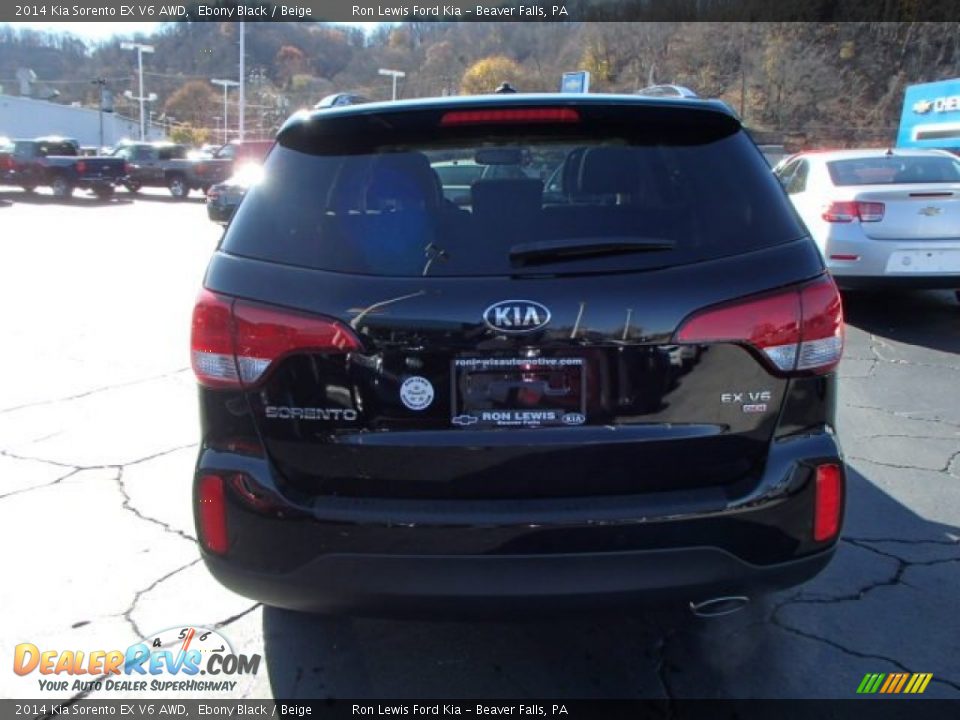 2014 Kia Sorento EX V6 AWD Ebony Black / Beige Photo #7